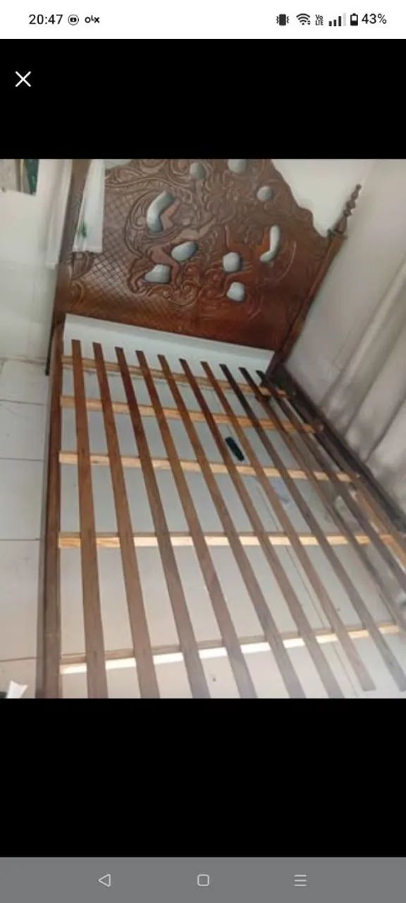CAMA DE CASAL MADEIRA MACIÇA  - Foto 2