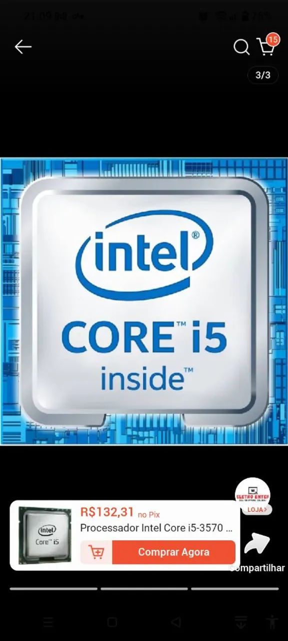 Intel Core i5-3570 3ª Geração LGA1155 - Funcionando Perfeitamente - Foto 3