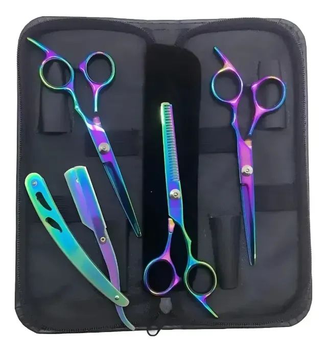 Kit 3 Tesouras Profissionais P/ Cortar Cabelo Cabelereiro - Foto 5