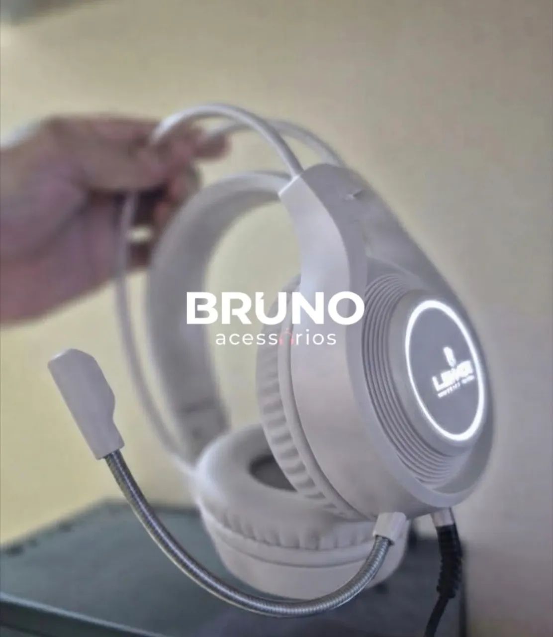 Headset Gamer lehmox led confortável com microfone 