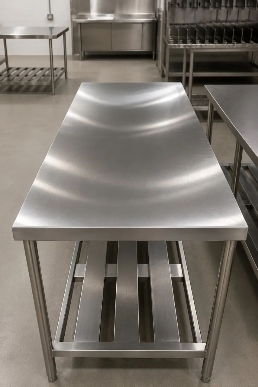 Bancada Inox 2,20m Apoio Profissional Cozinha