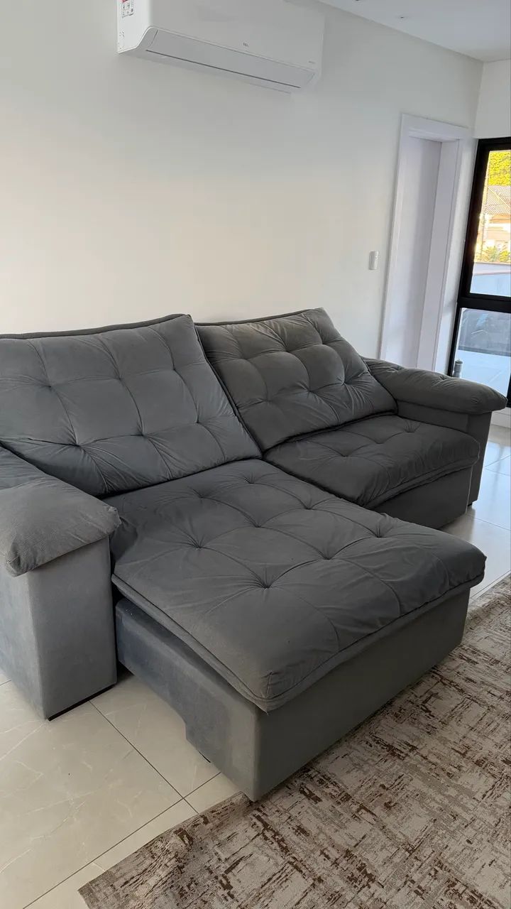 Sofá retrátil - Cinza 2,80 - Foto 2