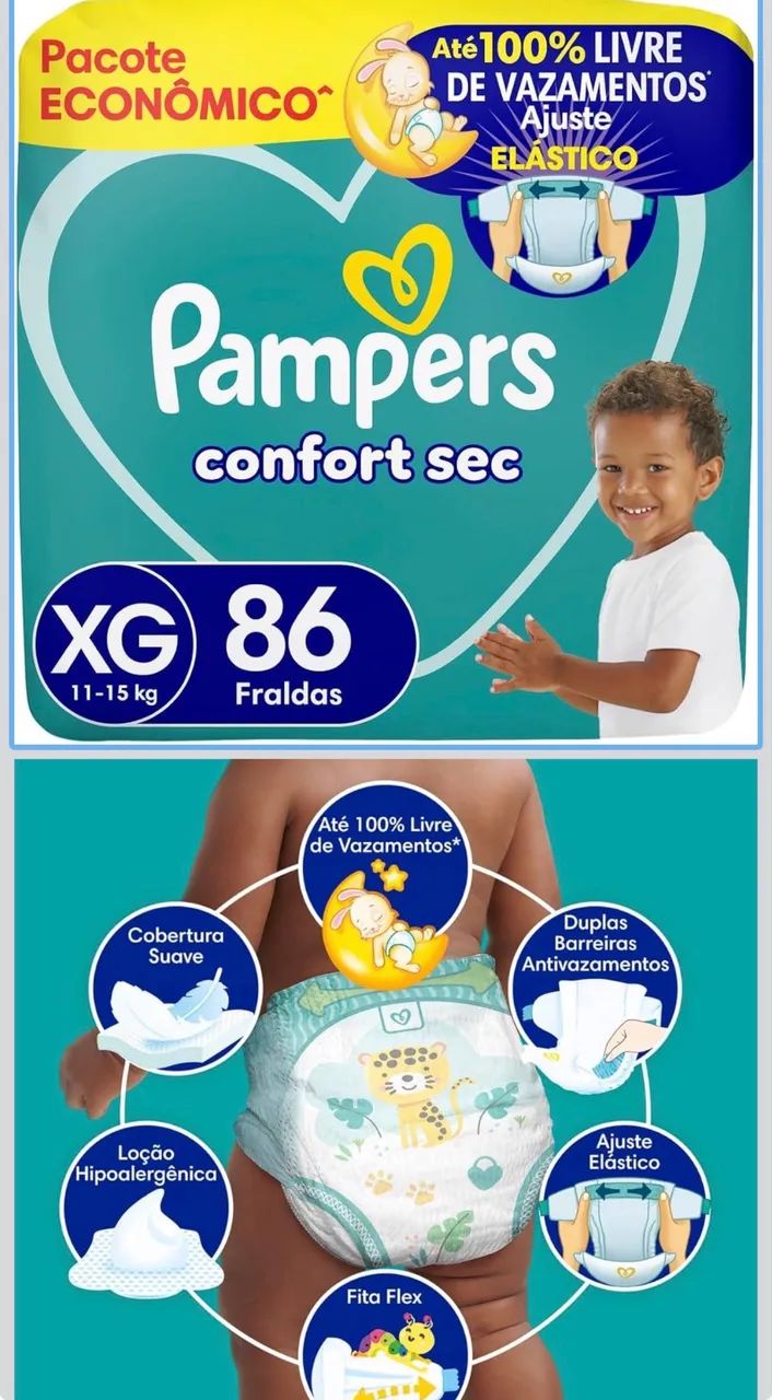 Fralda xg Pampers 
