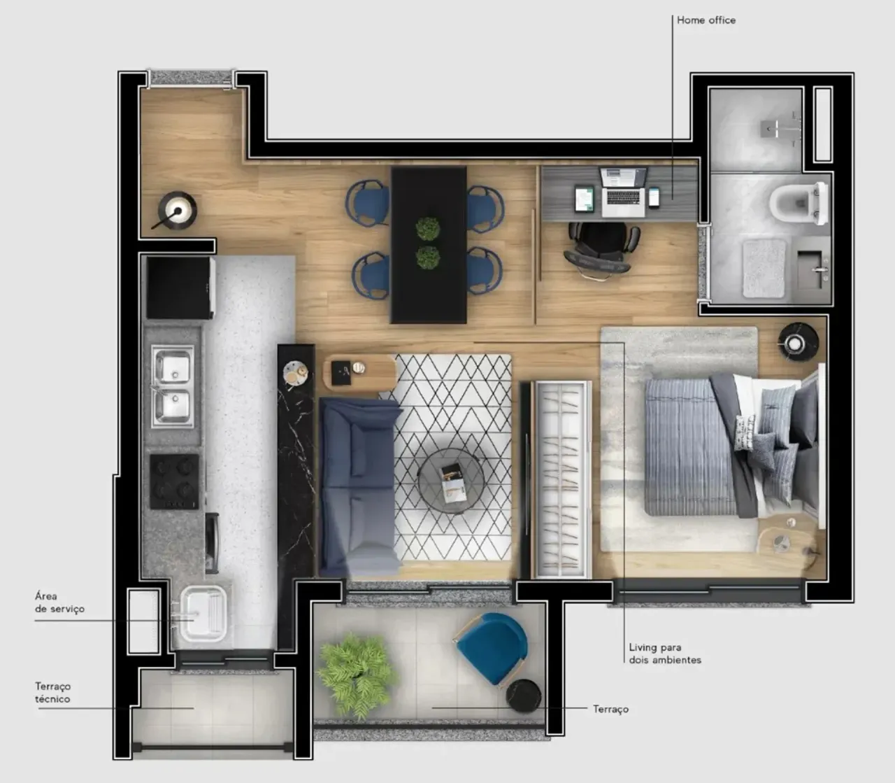 PLANTA 45m²