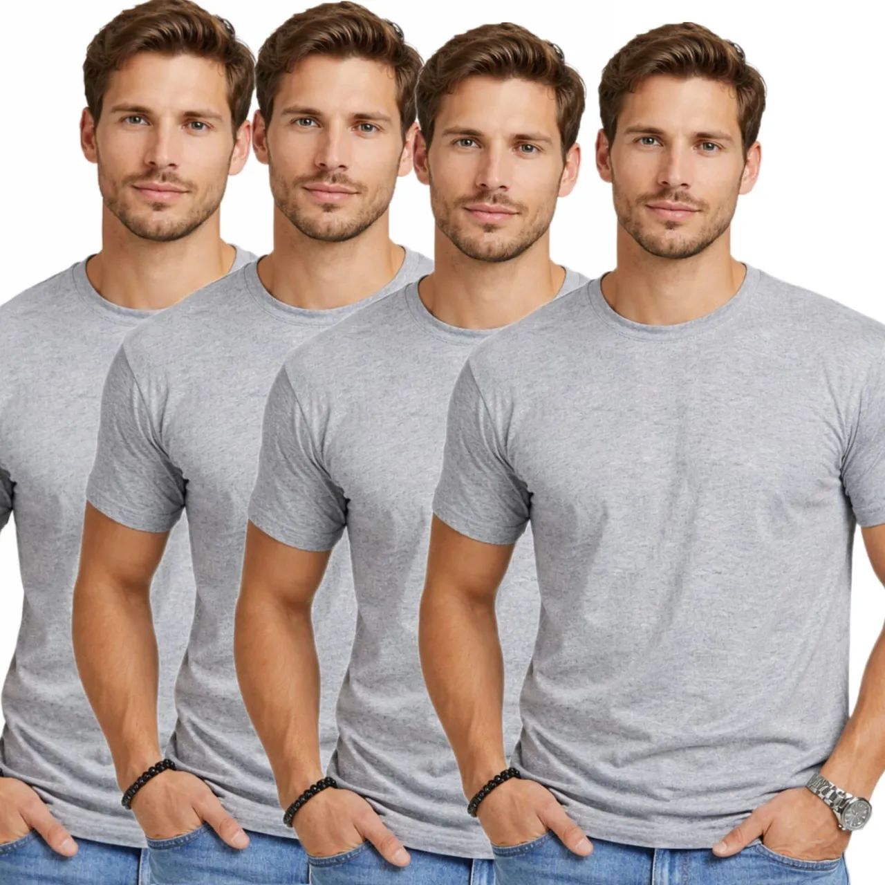 Camisa Masculina 100% algodão lisa - Foto 4