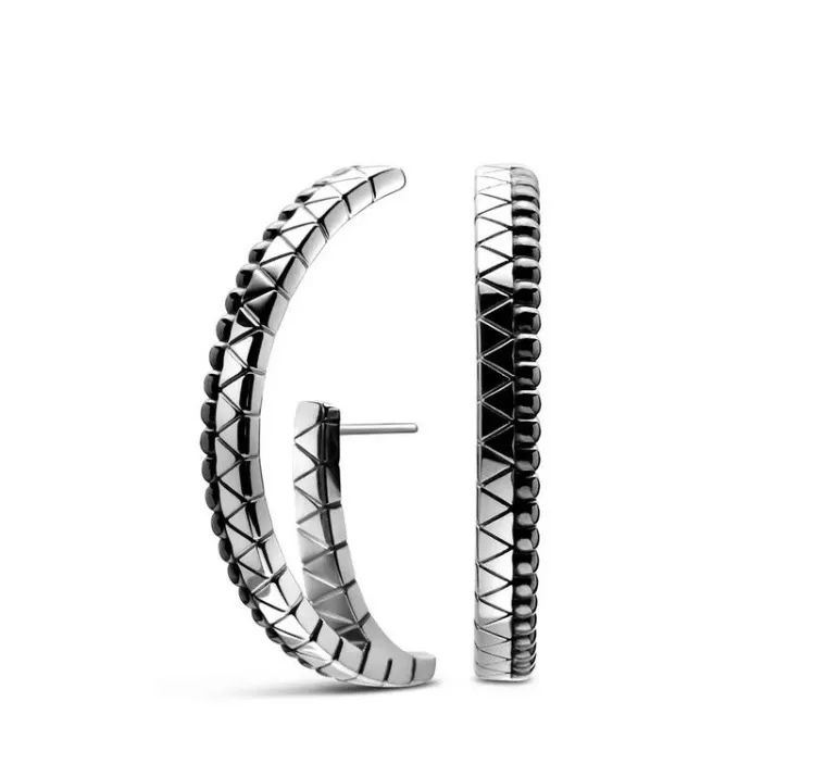 Brinco Ear Hook Icona em Prata 925 com Safiras Negras - Foto 4
