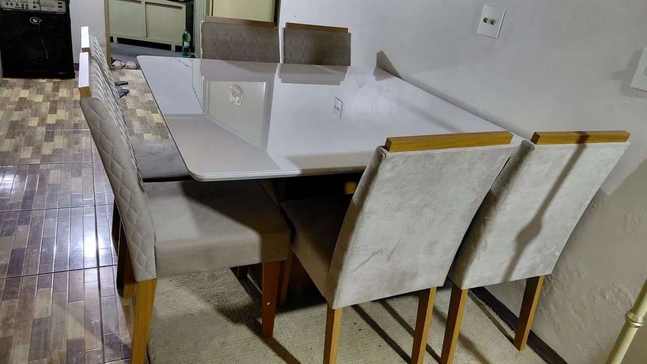 Mesa de luxo 6 cadeiras 