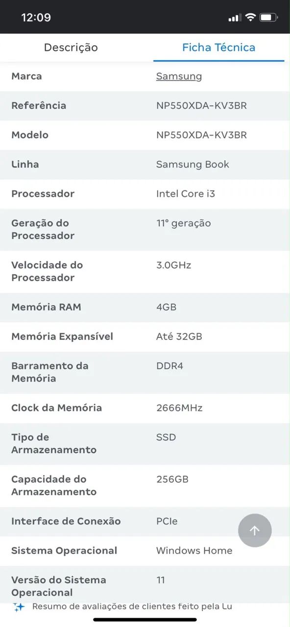Notebook Samsung 