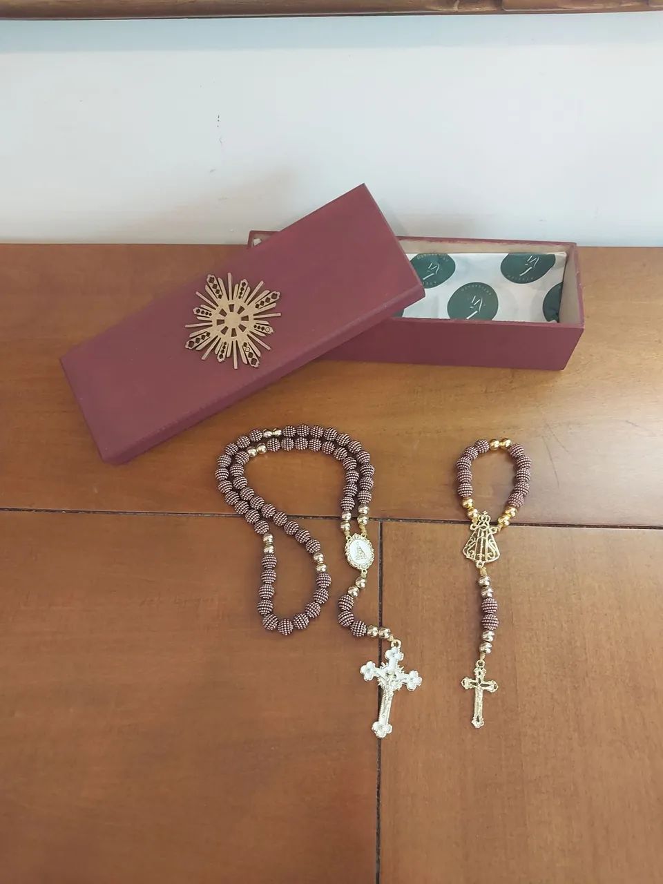 KIT TERÇO RELIGIOSO COM CAIXA MDF PERSONALIZADA - Foto 2