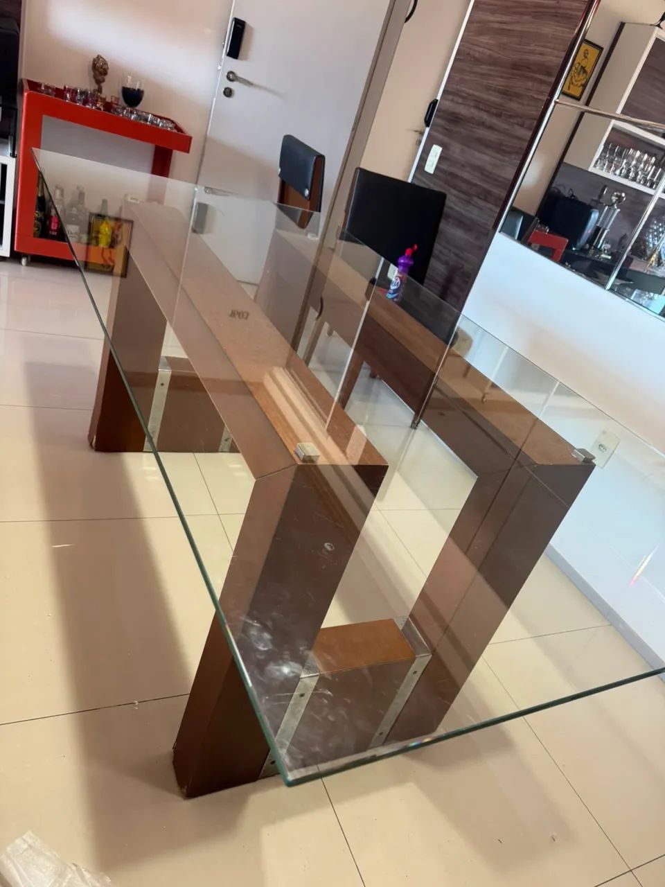 Mesa Retangular de Vidro 2m x 1m NEGOCIÁVEL  - Foto 2