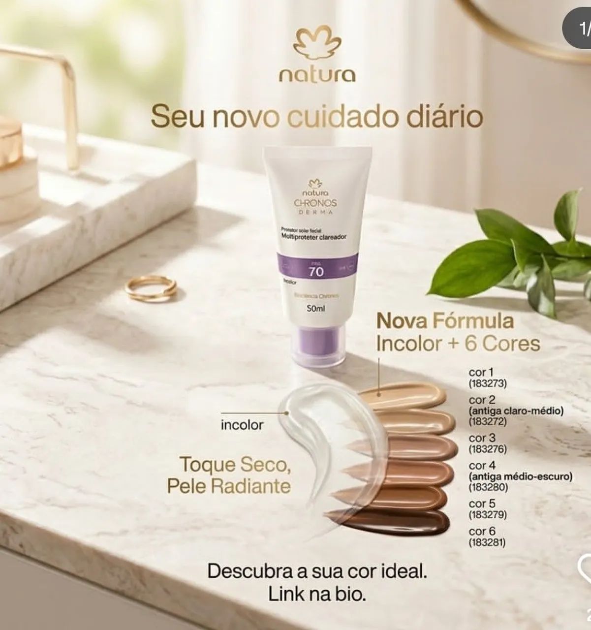Base natura Protetor solar facial cor n 03 - Foto 2
