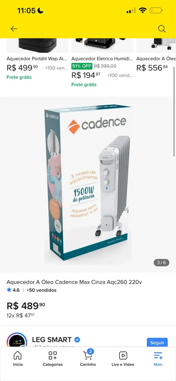 Aquecedor A Óleo Cadence Max Cinza Aqc260 220v - Foto 4