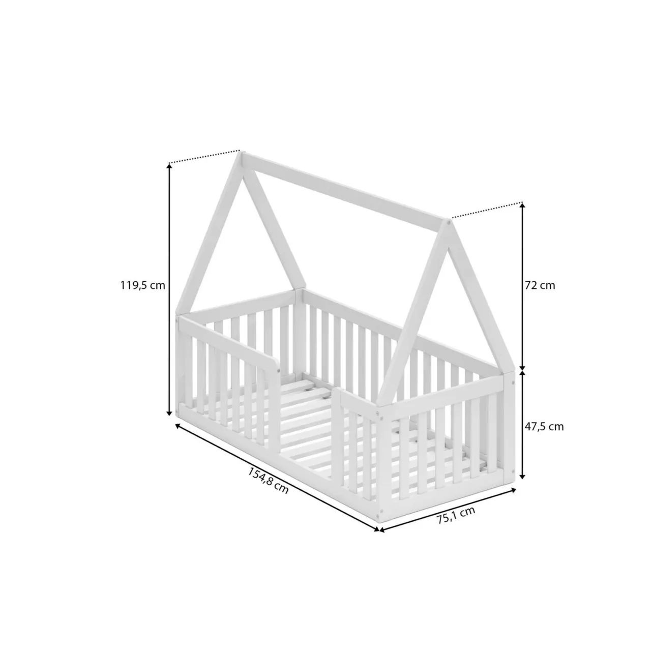 Mini Cama Montessoriana com Grade e Telhado - Foto 3