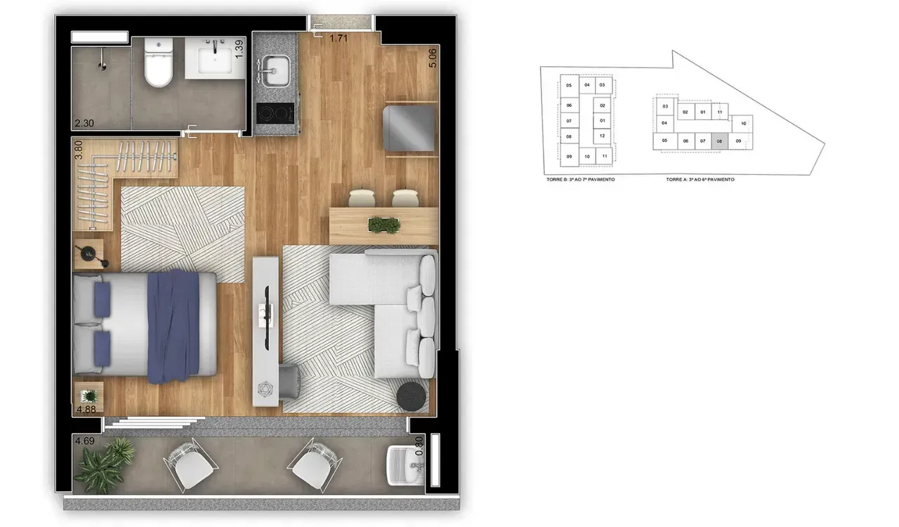 PLANTA 34m²