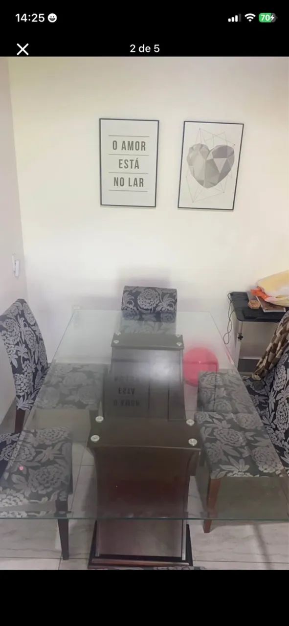 Mesa de vidro cozinha  com 6 cadeiras  - Foto 4
