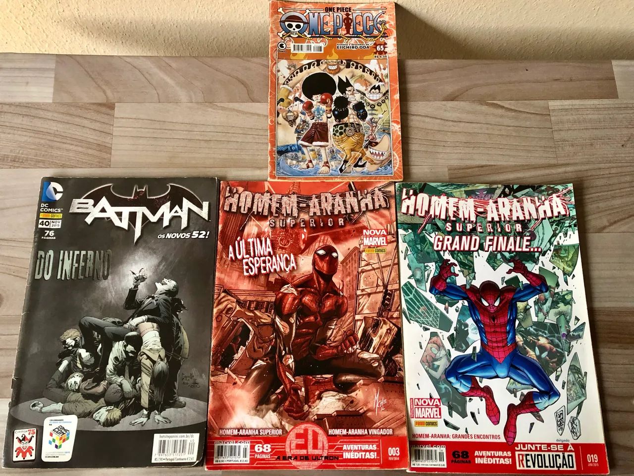 Mangá Batman homem aranha e one piece