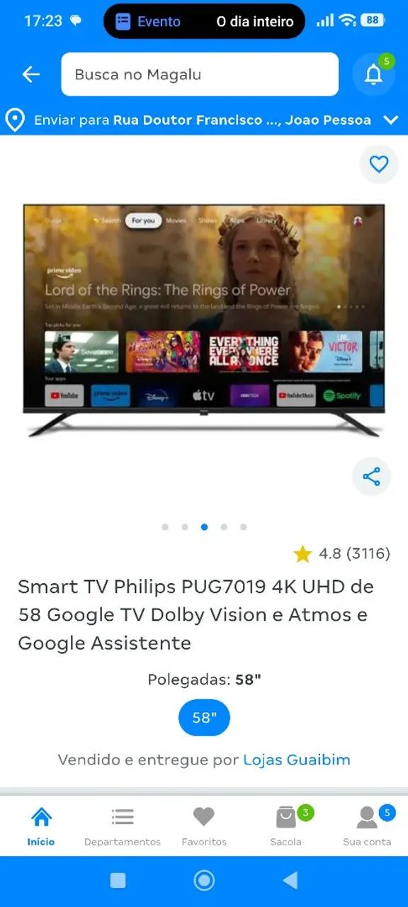 Tv Philips 58 polegadas nova na caixa - Foto 2