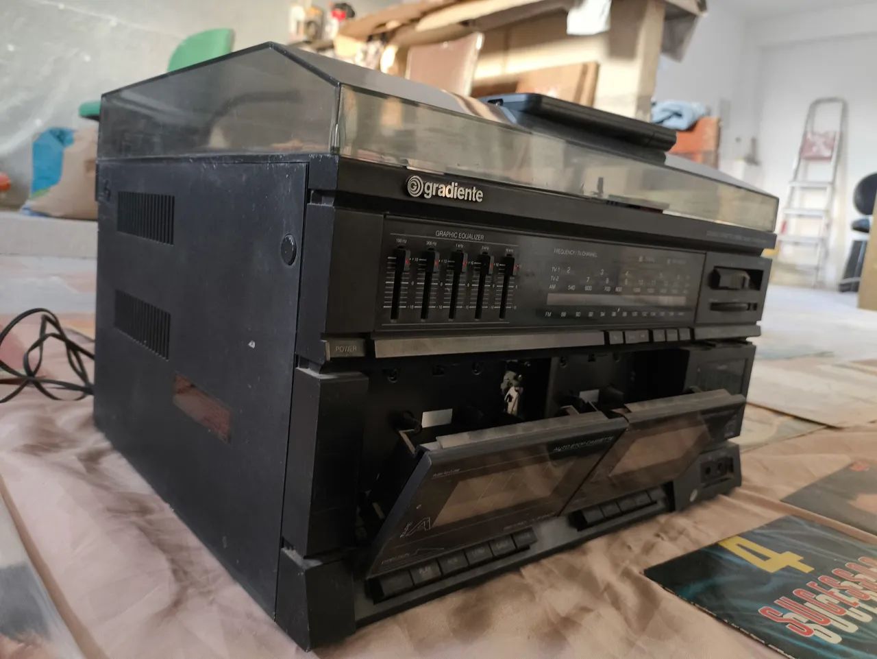 Som Gradiente MS-77 Vintage + Coleção de Vinil e K7 - Funcionando - Foto 3
