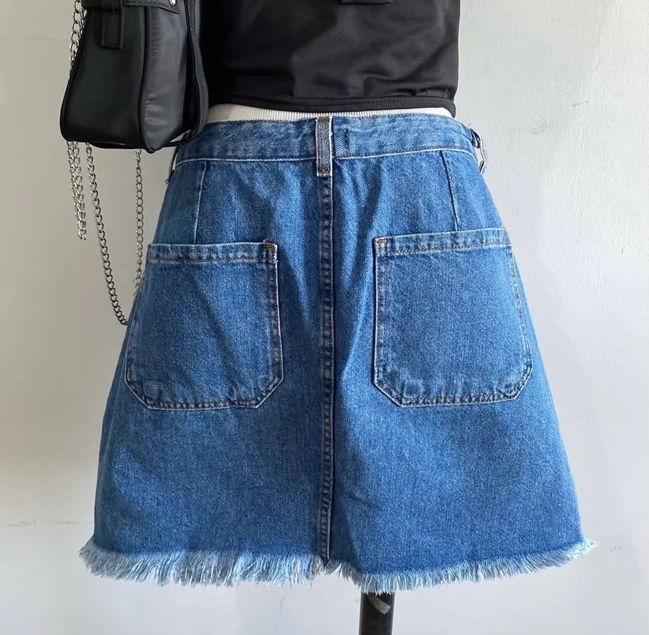 Saia Jeans Cintura Alta - Foto 5
