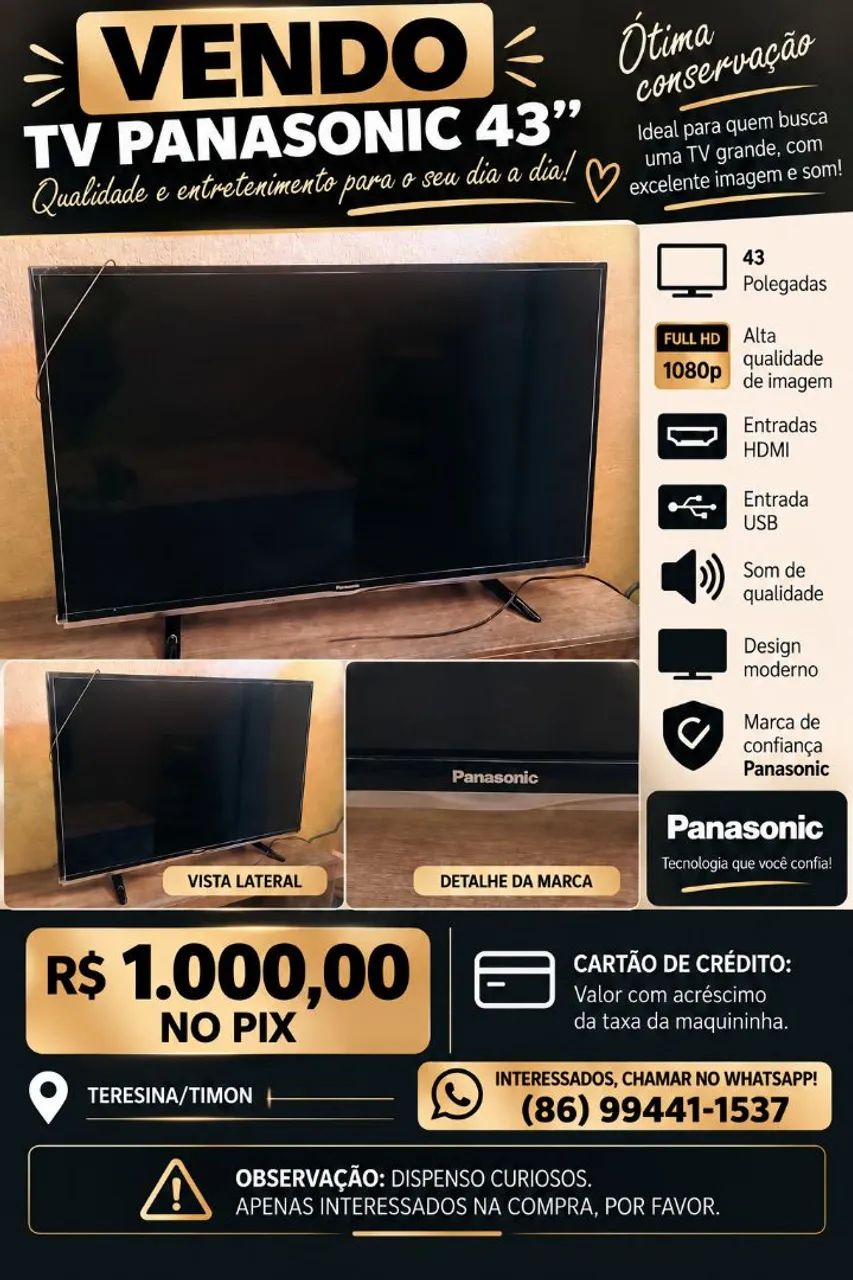 TV 43" Panasonic 