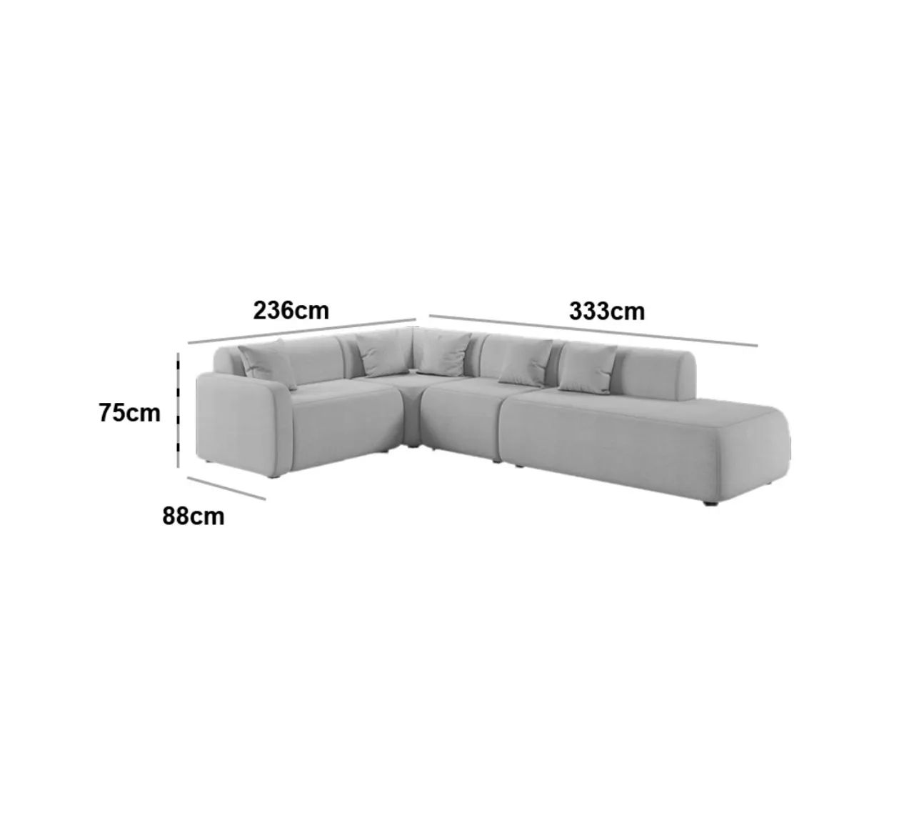 Sofá de Canto Margô  em Linho 7 Lugares com Chaise p77 - Foto 3