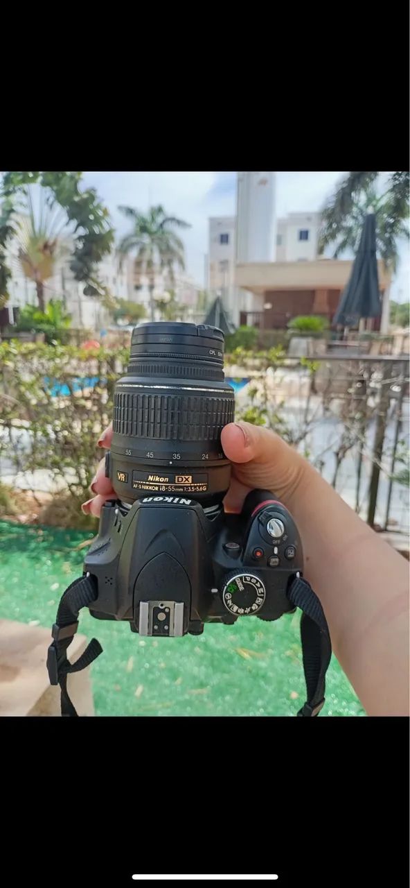 Câmera profissional Nikon D3200 com lente 8-55 mm - Foto 2