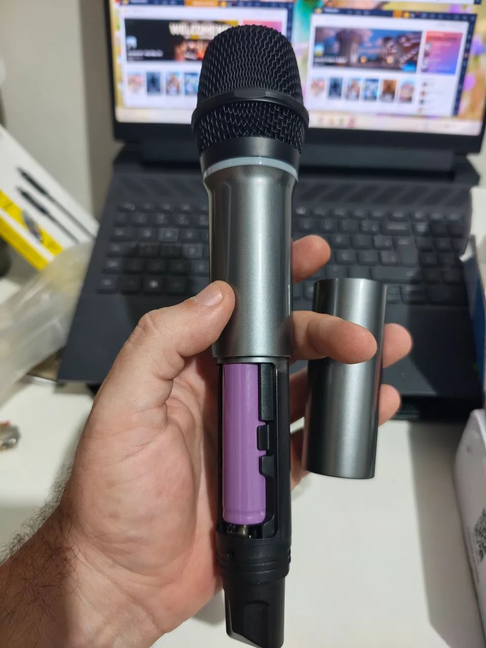 Microfone Duplo sem Fio. Recarregável. Ótima capitação de som. - Foto 2