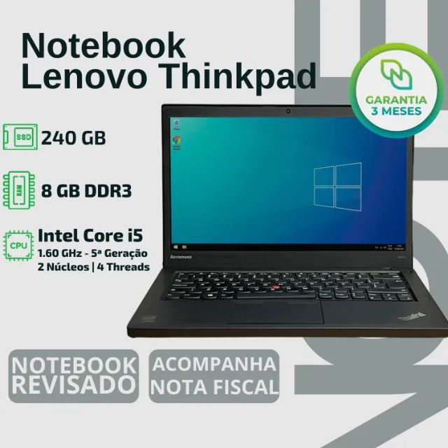 Notebook Lenovo Thinkpad | Core I5 | 8gb Ram | Ssd 240gb