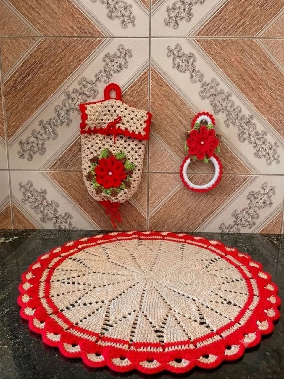 Kit de crochê para cozinha