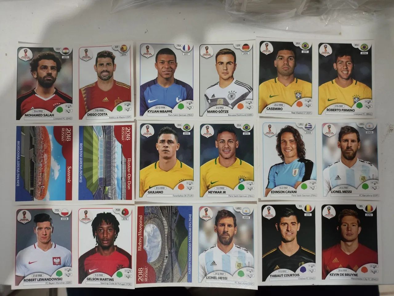 Copa do Mundo 2018 valor de cada unidade