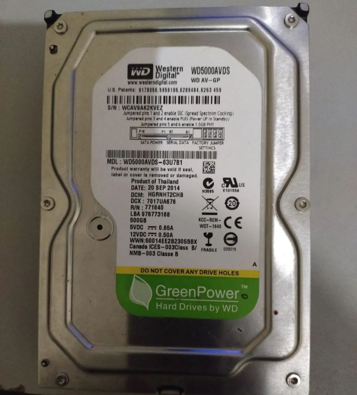 HD WESTERN DIGITAL 2TB EM ESTADO DE NOVO