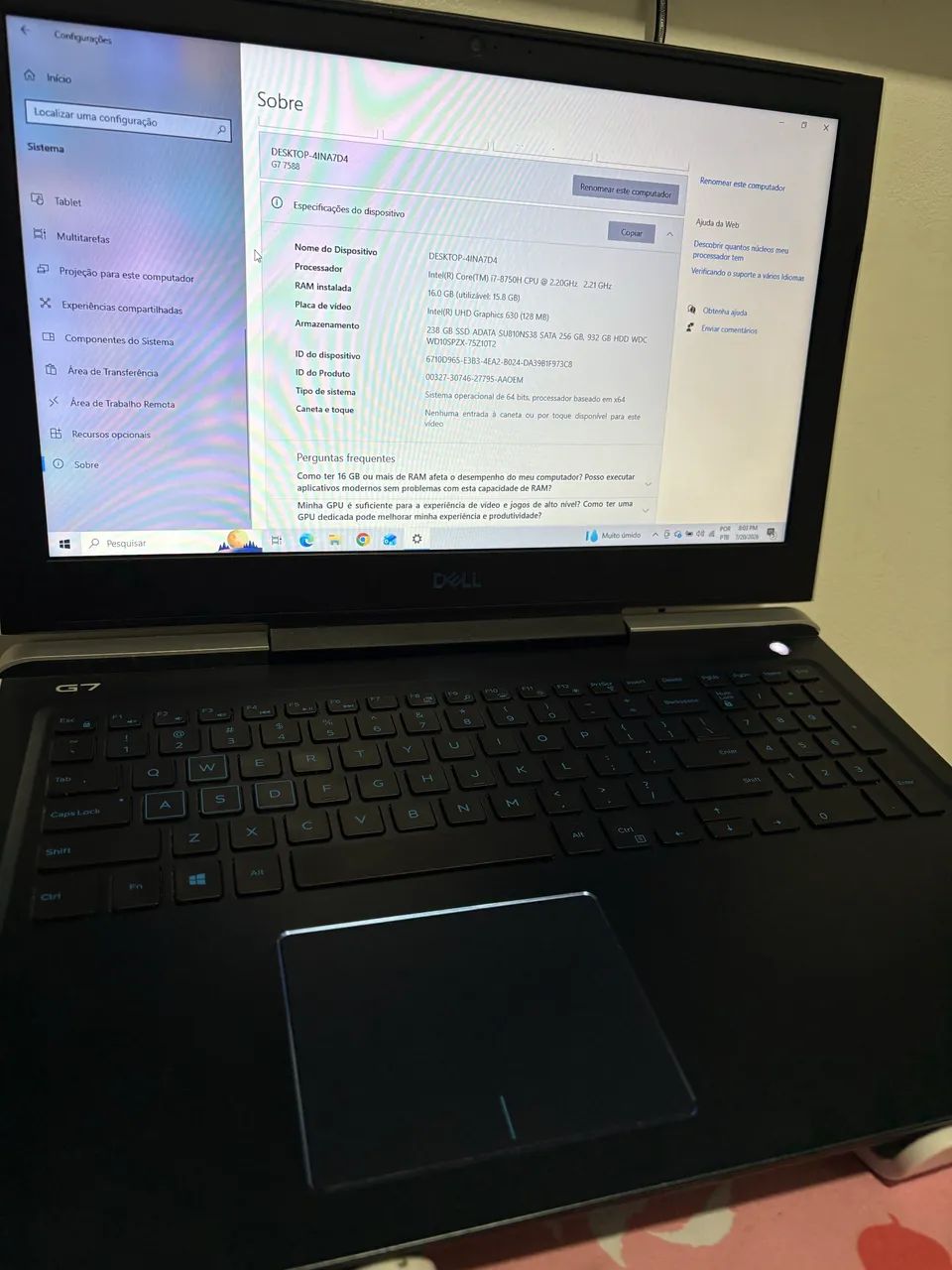 notebook Dell - I7 e 16gb de RAM  - Foto 5
