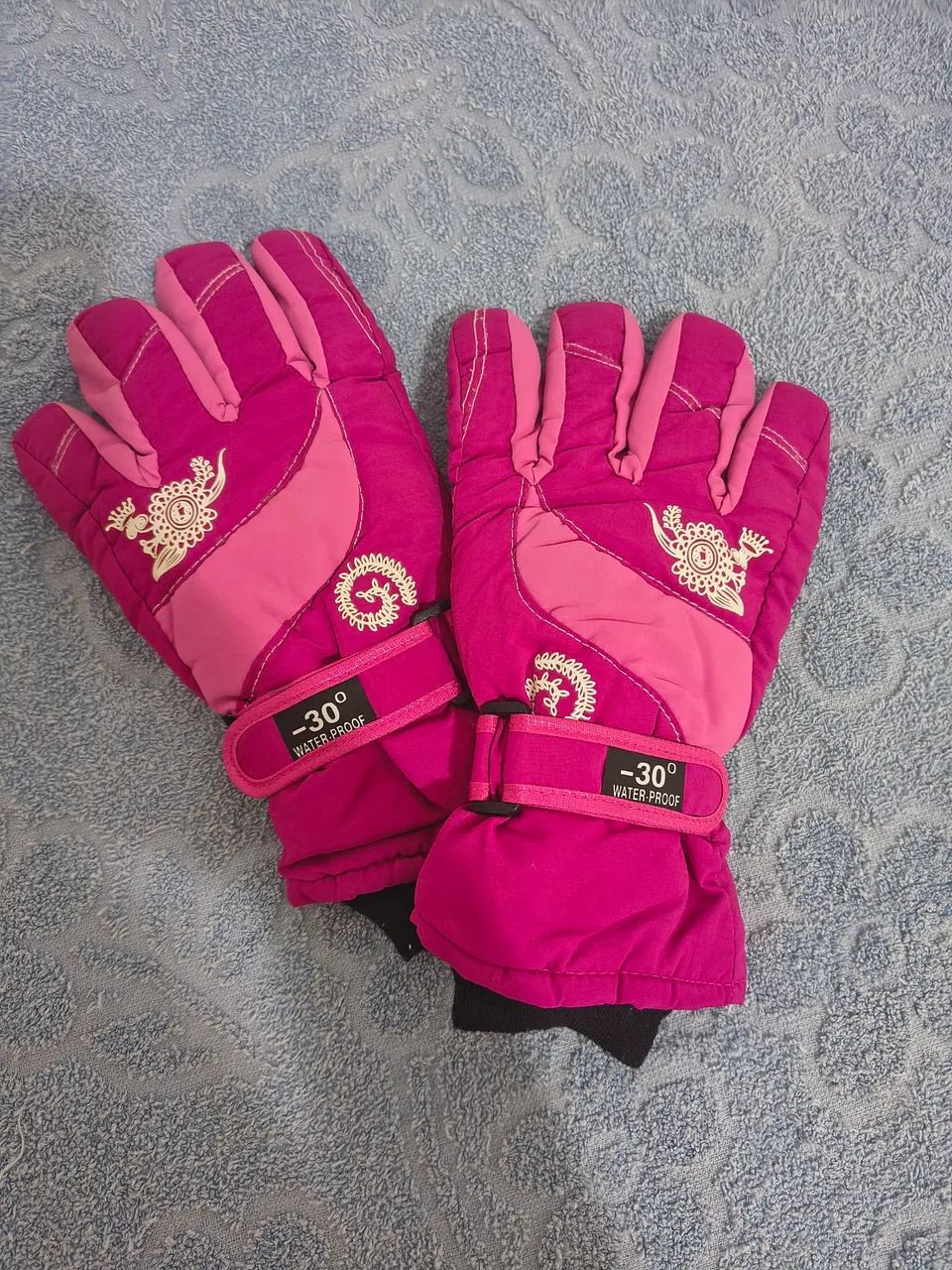 Luva Impermeável Para Neve Rosa - Foto 3