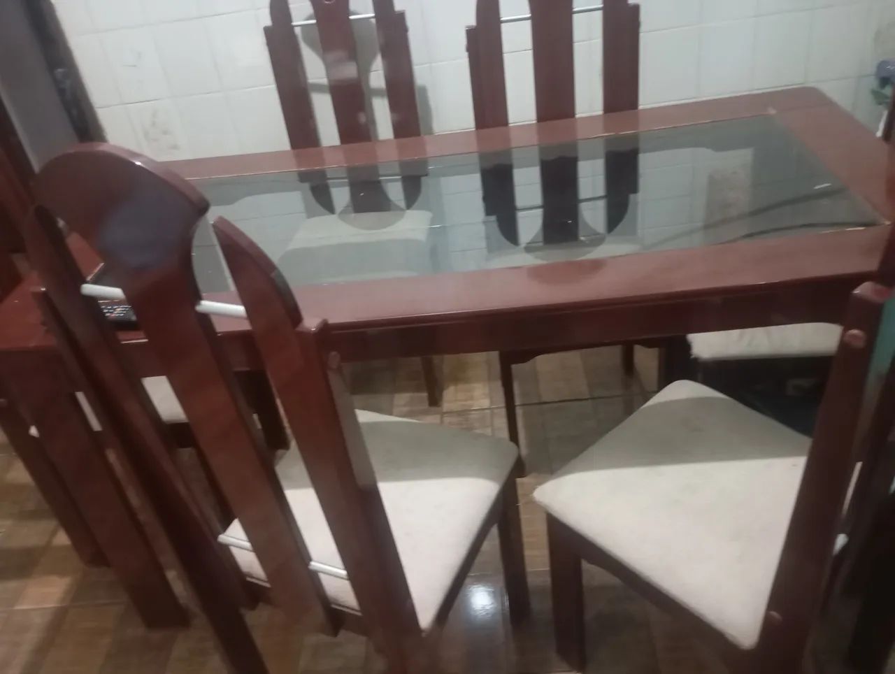 Mesa 6 lugares tampo vidro - Foto 2