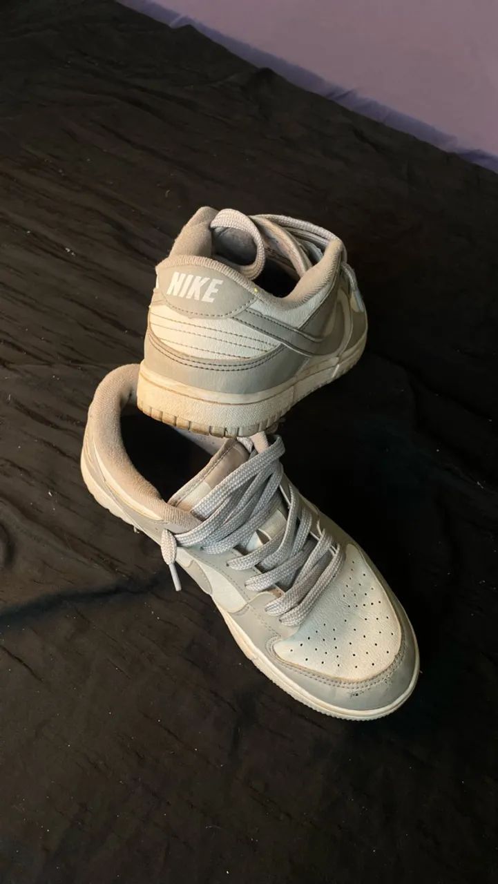 Tênis Dunk Low 39/40 Cinza/Branco - Desapego - Foto 3