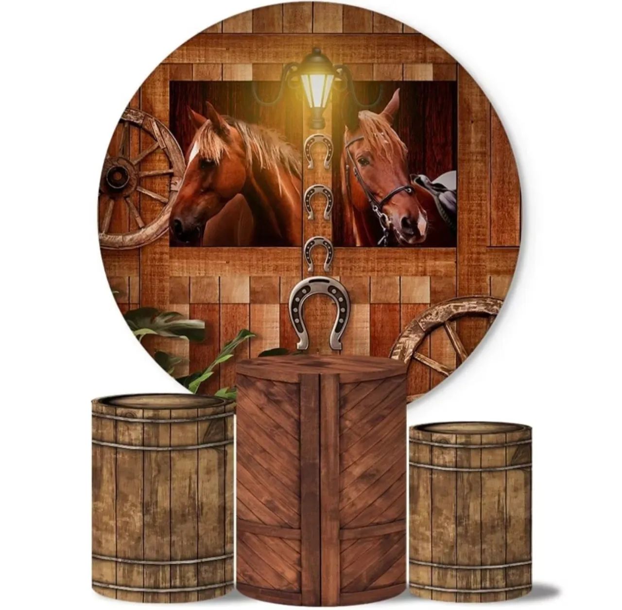 Trio capa cilindro+painel tema cavalos veste fácil, peguei e monte  - Foto 4