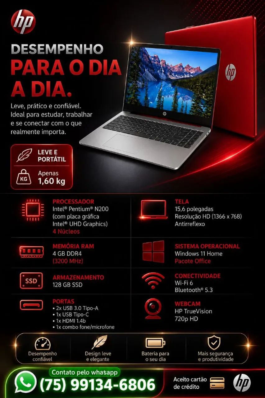 Notebook HP Intel SSD Win 11 - Troco - Foto 2