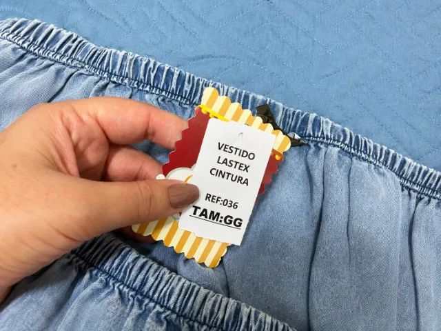 Vestido Jeans Feminino com Lastex na Cintura - Foto 4