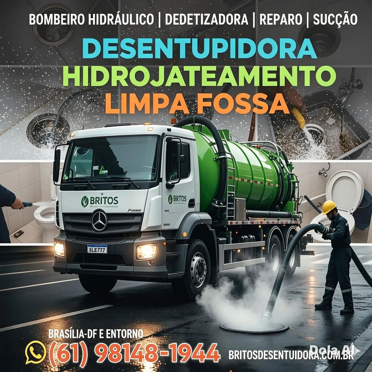 Desentupidora de pia vaso ralo esgoto fossa