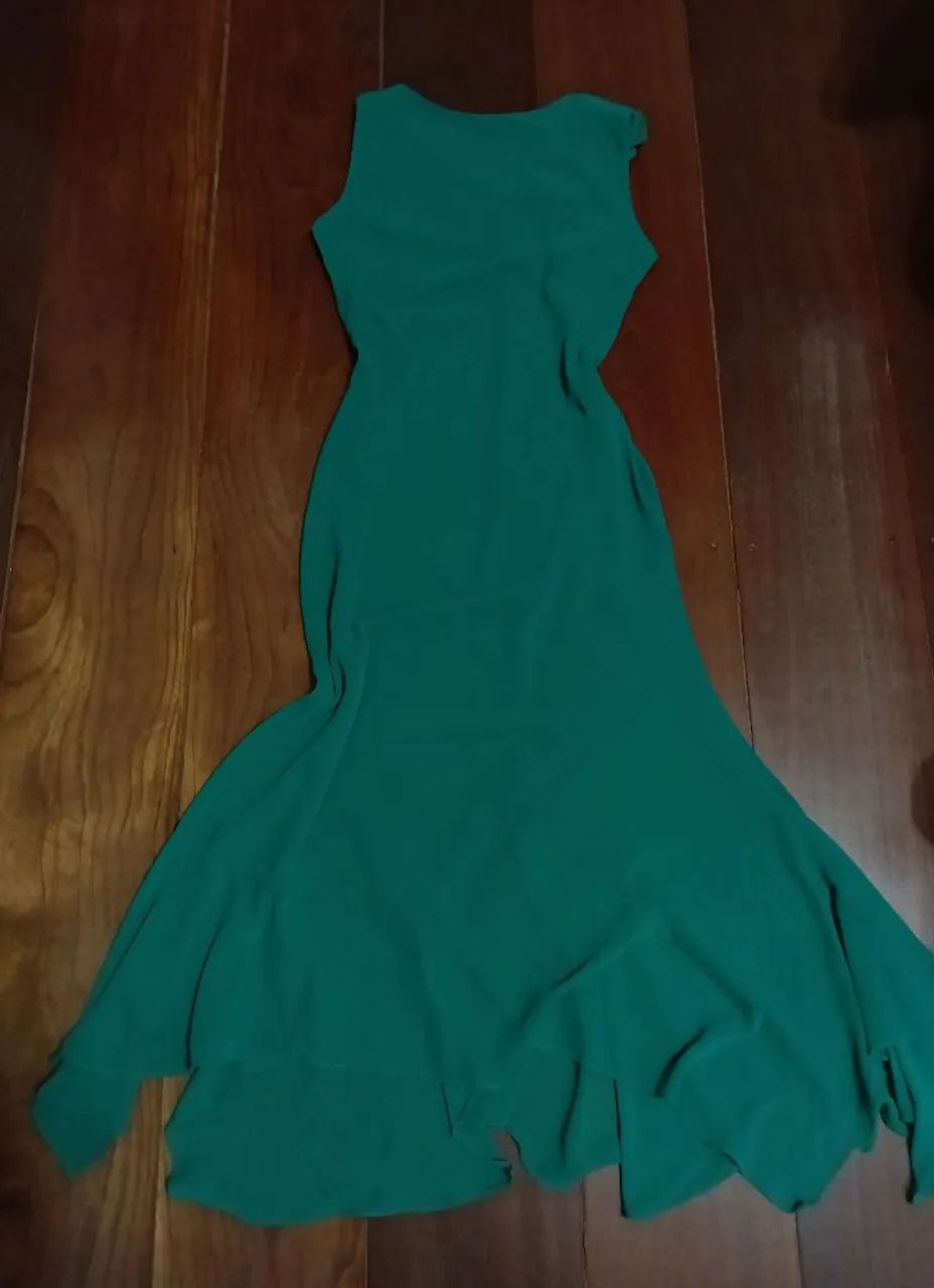 Vestido vintage bordado verde - Foto 5