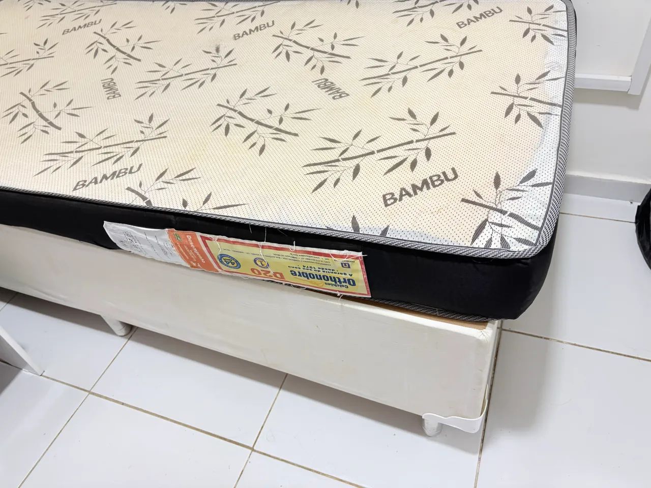 Cama Box Solteirão Base + Colchão 