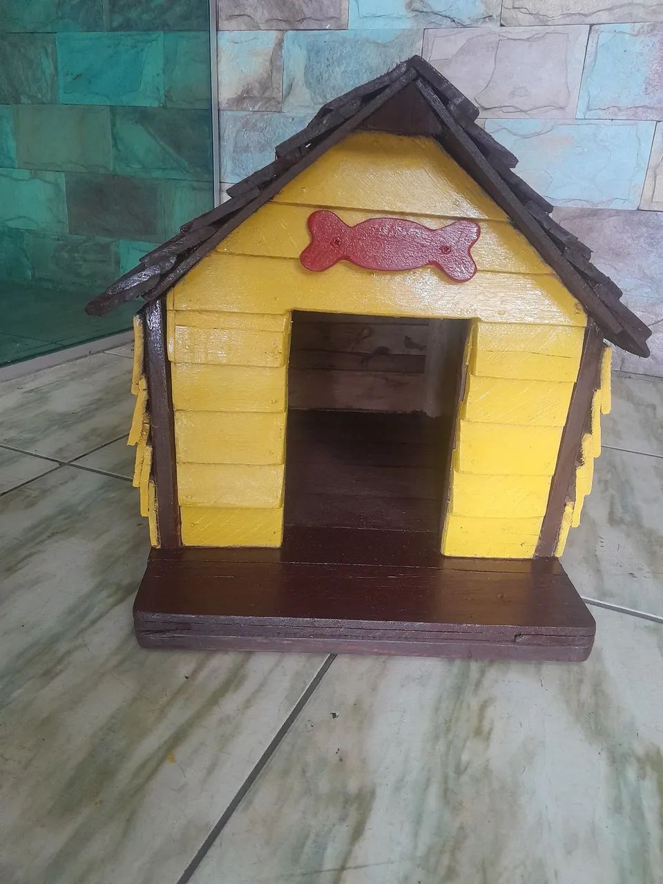 Casinha para cães e gatos 1 madeira maciça. R$120.00 - Foto 2