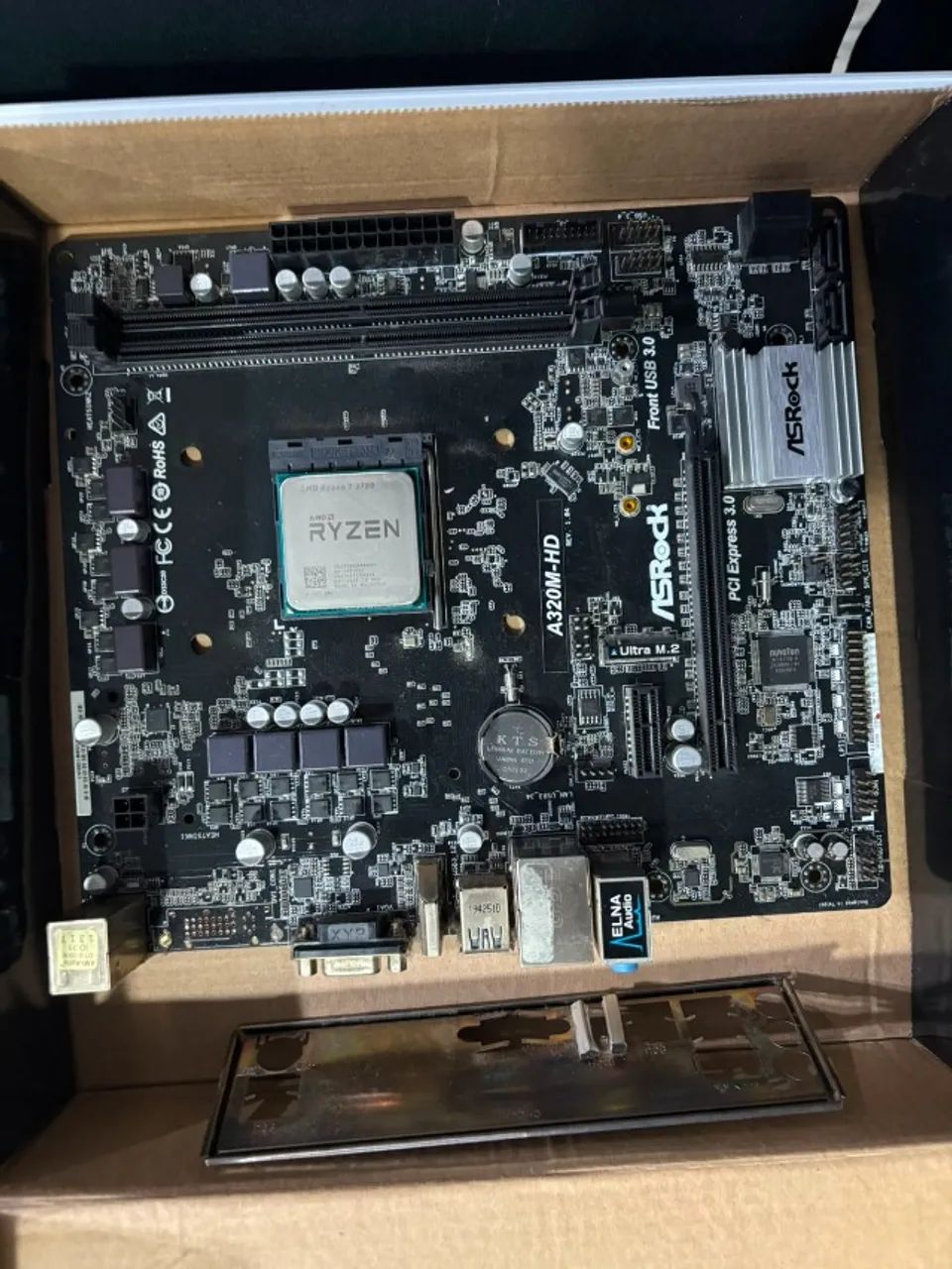 KIT PROCESSADOR RYZEN 7 2700 E PLACA MÃE ASROCK A320M HD - Foto 2