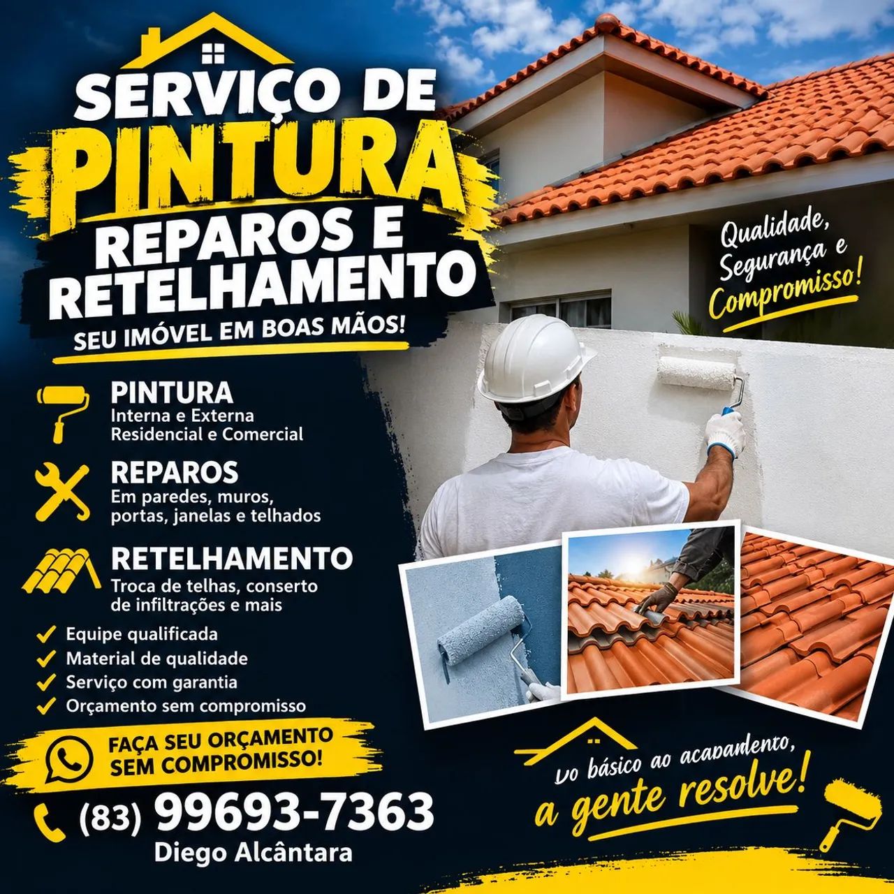 SERVIÇOS DE RETELHAMENTO REPAROS E PINTURAS 
