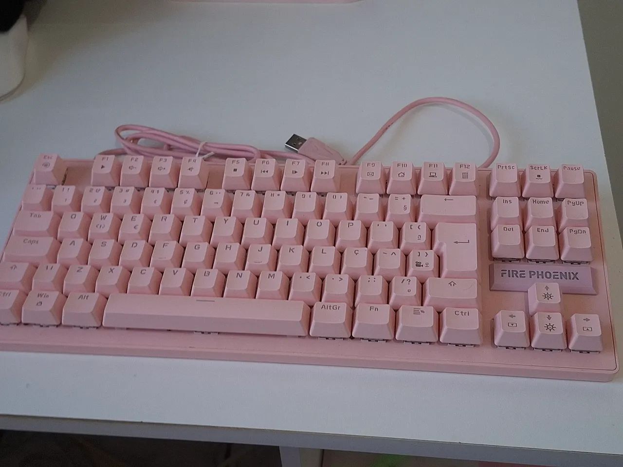 teclado mecânico rosa