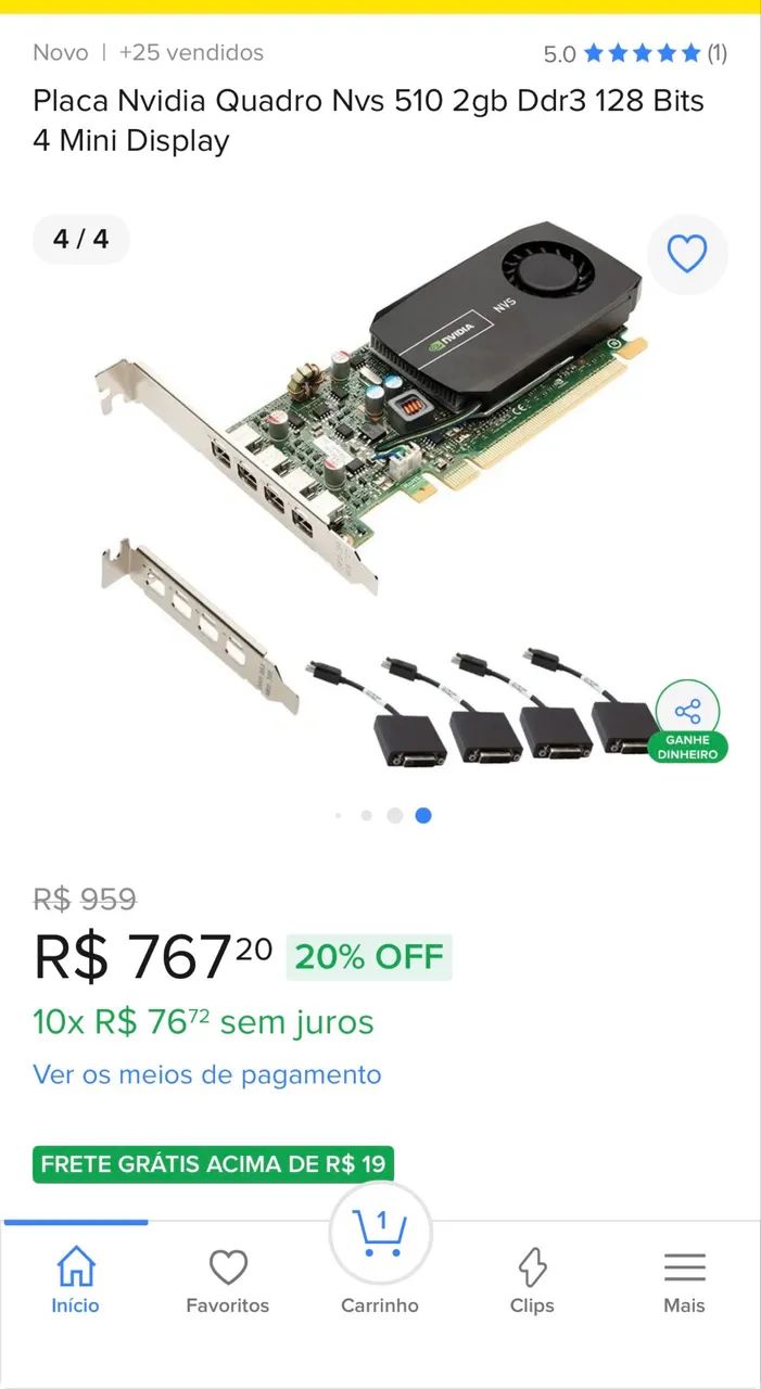 Nvidia Quadros Profissional NVS 510 Low Profile  - Foto 5