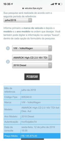 Amarok 2018 Highline Cd 2.0 16v Tdi 4X4 Autom. 138 Mil Único Dono 50 mil kms - Foto 11