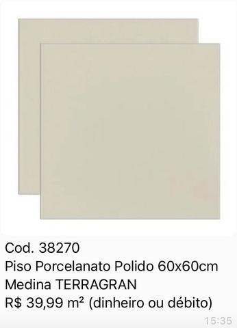 Imperdível Porcelanato 60x60 R$39,99m2