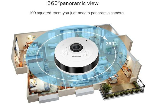 COD-AP35 Câmera Panorâmica 360 graus 1.3MP Wireless Hd Olho De Peixe Ip Wifi Automação - Foto 4