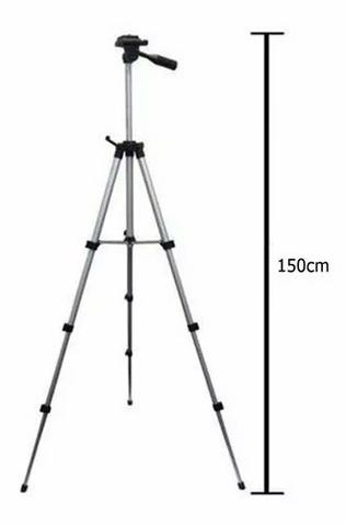 Tripé Profissional Em Alumínio 150CM Suporte celular e câmera - Foto 4